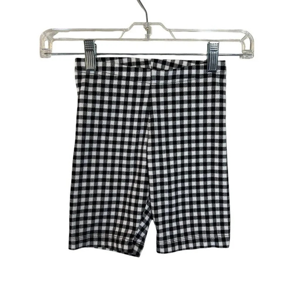 Old Navy Girls Black and White Checkered Biker Shorts Size 8 Medium Pull On - Picture 1 of 3